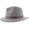Adult large hat, cut edge, mottled, with topstitched belt.