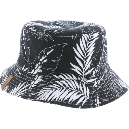 bob herman en coton motif palmiers coloris noir et blanc