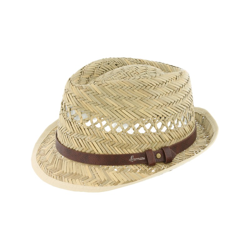 natural straw small brim hat