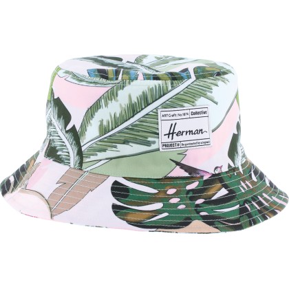 bob herman imprimé motif tropical rose et vert
