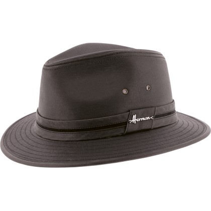 chapeau imperméable brun