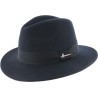 Adult hat large brim cut sewn plain with black grosgrain