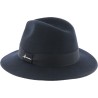 Chapeau adulte grand bord coupé cousu uni avec gros grain noir