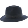 Chapeau adulte grand bord coupé cousu uni avec gros grain noir