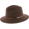 Large Brim felt hat with laether belt.