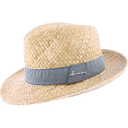 Raffia  straw hat + plain colour ribbon