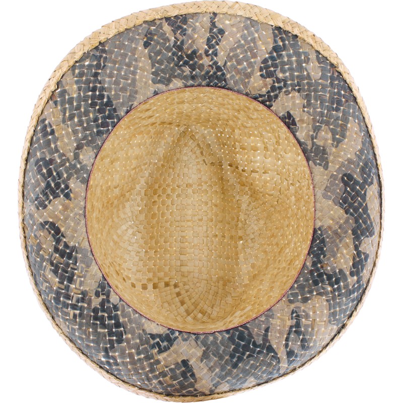 chapeau de paille avec imprimé dessous