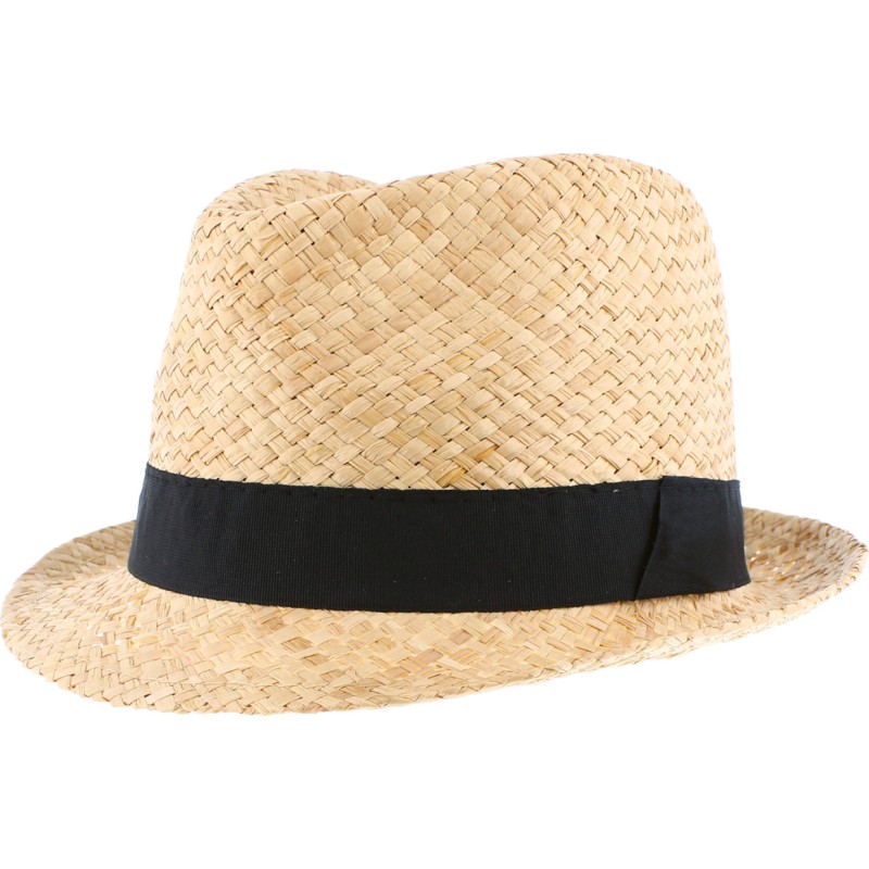 Raffia straw hat + plain colour ribbon