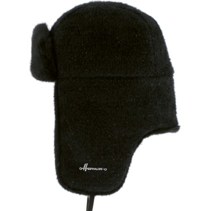 chapka noire en fausse fourrure