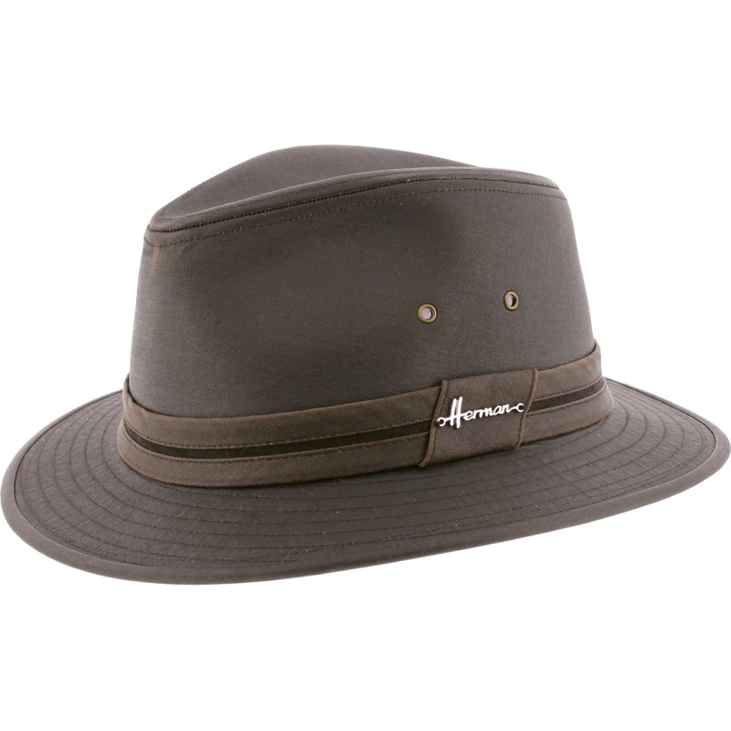 Small brim hat waterproff cotton with metal eyelets