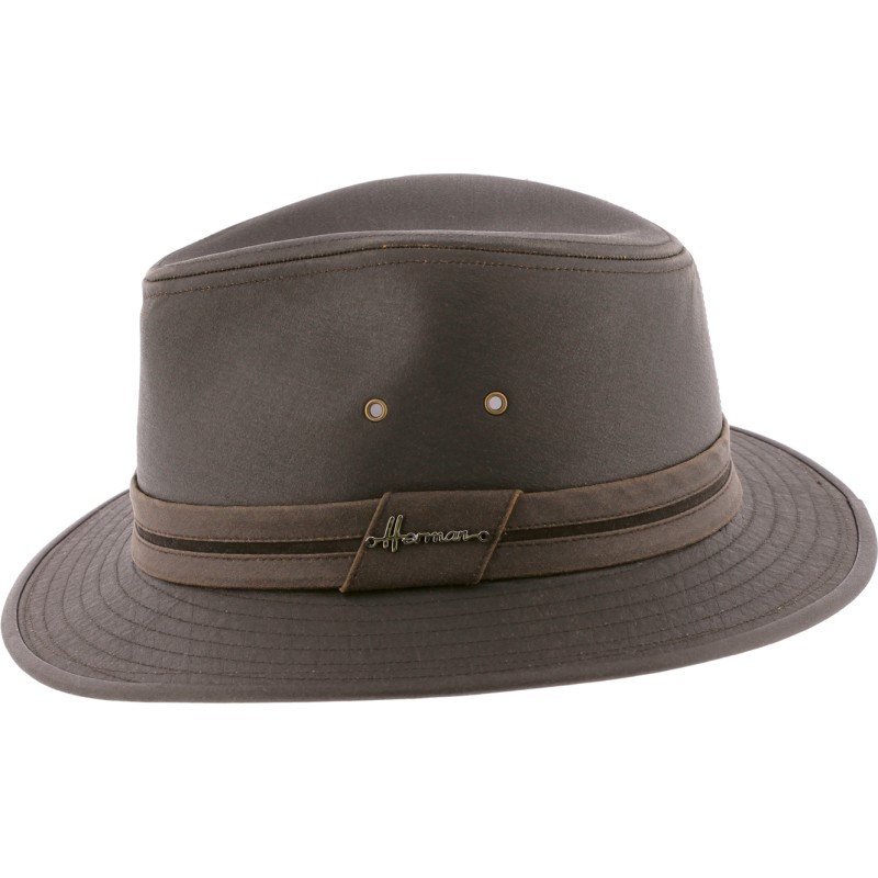 Chapeau petit bord en coton impermeable avec oeillets métalliques