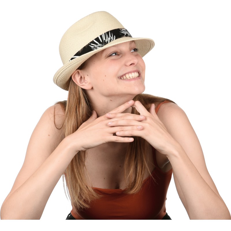 chapeau mixte en paille papier leger