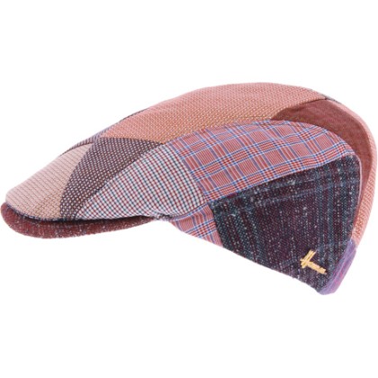 casquette plate homme en patchwork de tissu