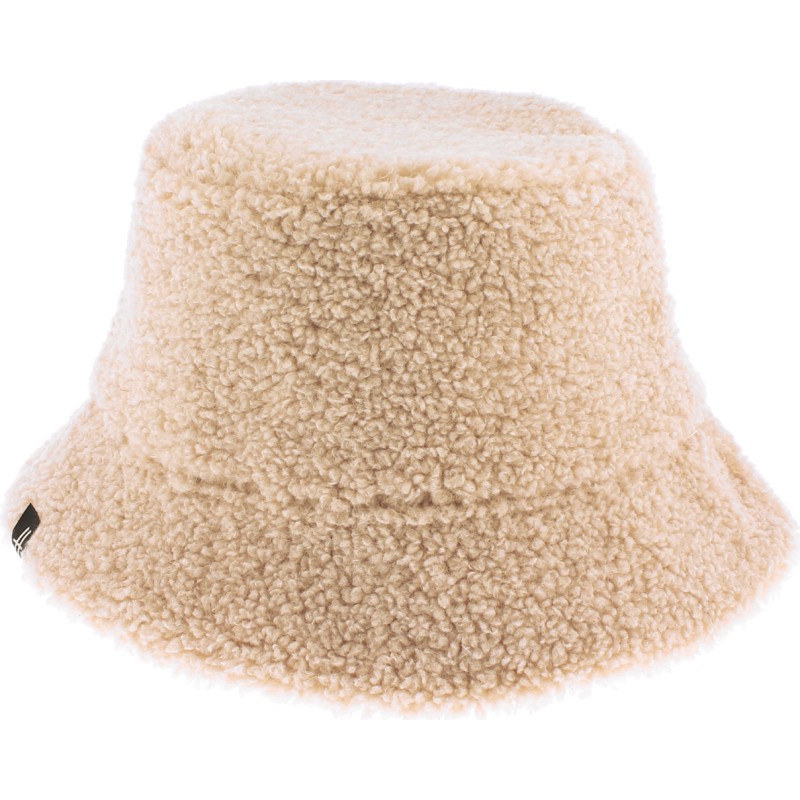 Flexible and reversible bucket hat in soft material on one side and pl