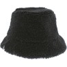 Flexible and reversible bucket hat in soft material on one side and pl