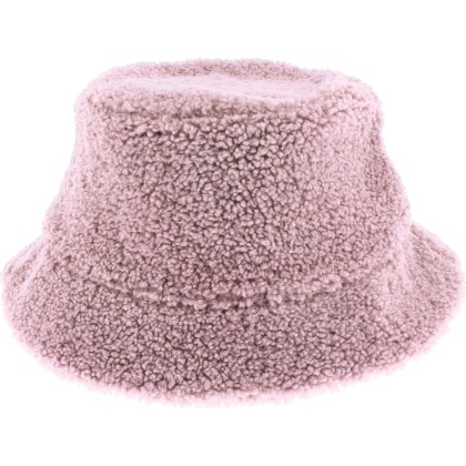 Flexible and reversible bucket hat in soft material on one side and pl