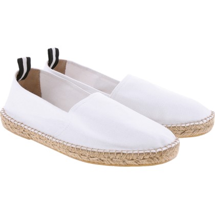 Sneakers, sandal plain color in cotton. Rope sole and alcantara buttre