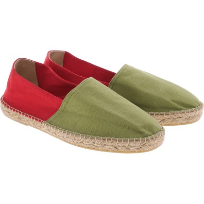 Sneakers, sandal bicolor in cotton. Rope sole and alcantara buttress