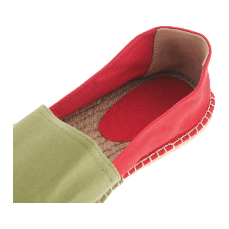 Sneakers, sandal bicolor in cotton. Rope sole and alcantara buttress