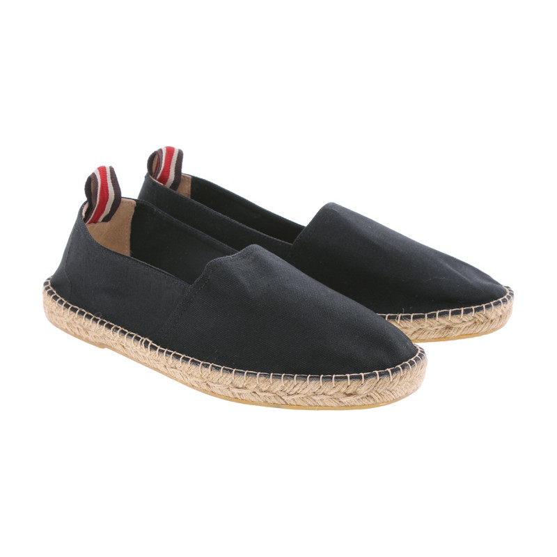 Sneakers, sandal plain color in cotton. Rope sole and alcantara buttre