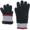 gant tricolore homme en maille avec doublure en plush teddy