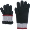 Gants homme en maille tricolore doublés en teddy plush