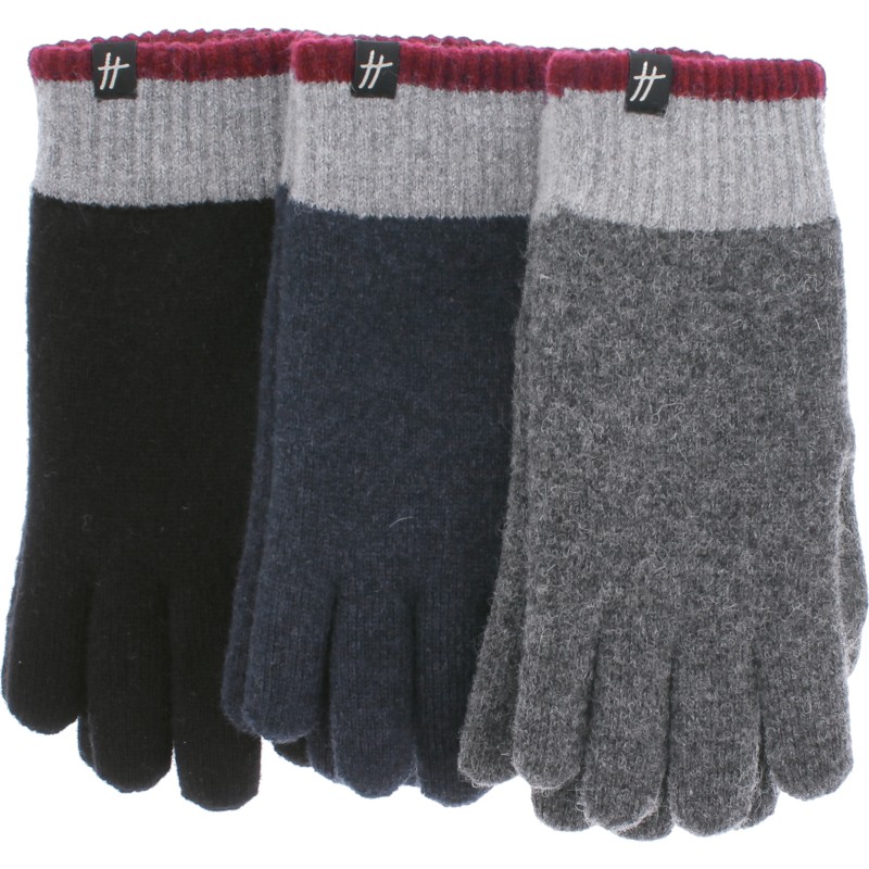 gant tricolore homme en maille coloris