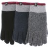 Gants homme en maille tricolore doublés en teddy plush