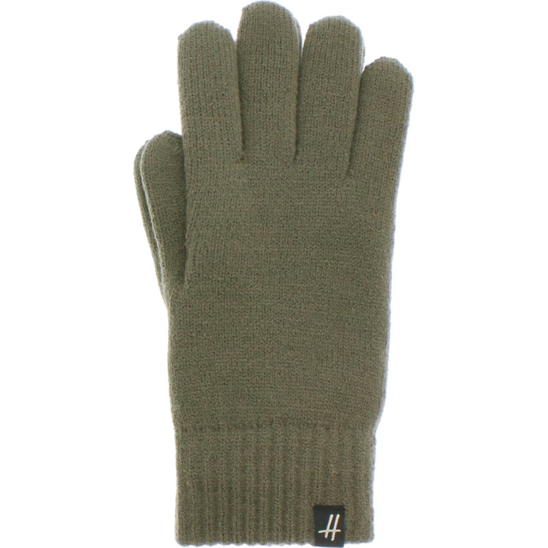gant homme en maille kaki