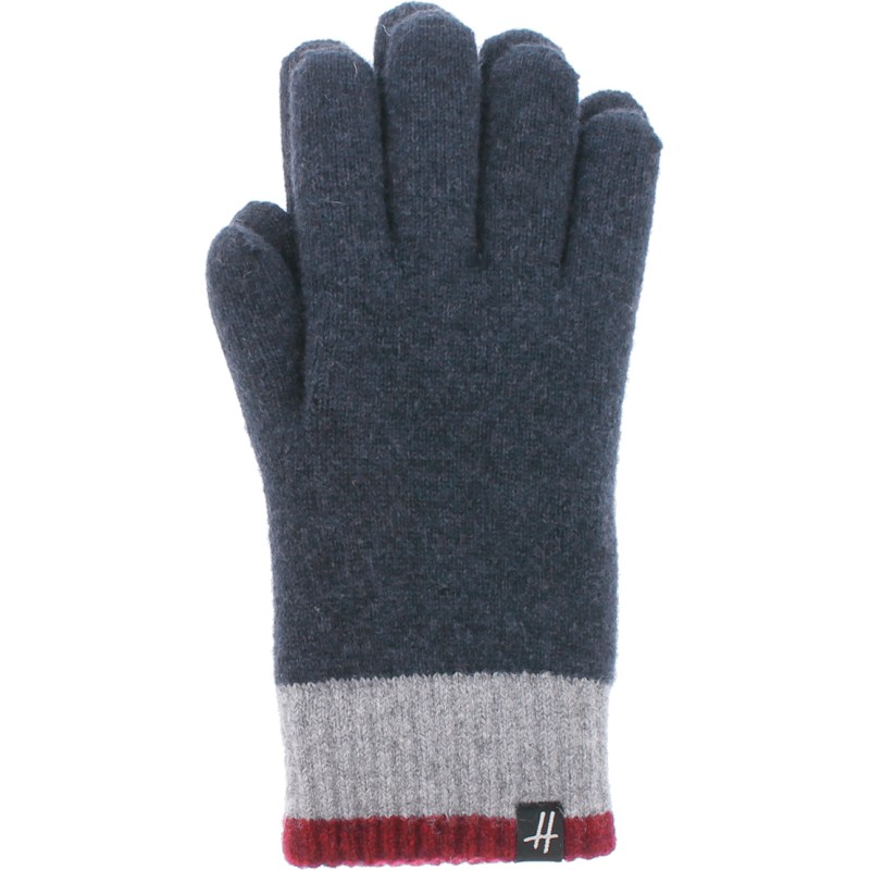 Gants homme en maille tricolore doublés en teddy plush