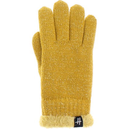 gant enfant en maille coloris moutarde