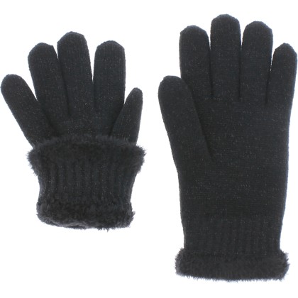 gant femme en maille avec doublure en plush teddy doux