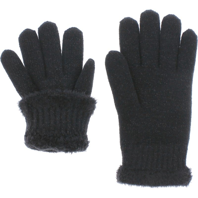 gant femme en maille avec doublure en plush teddy doux