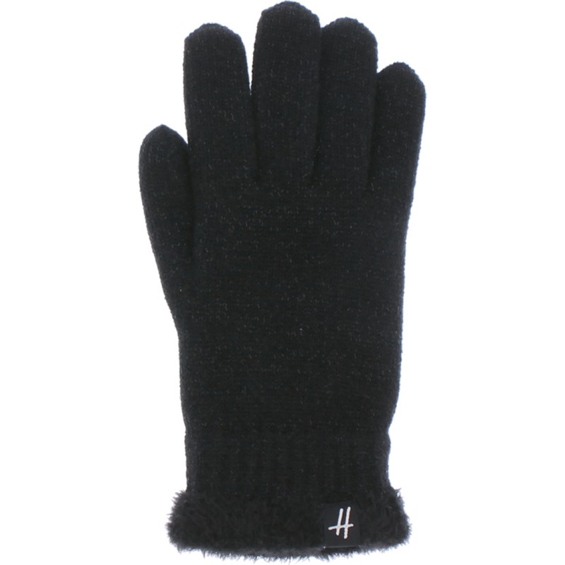 gant femme en maille noir
