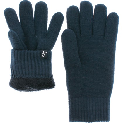 gant homme en maille avec doublure en plush teddy soft