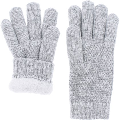 gant femme en maille avec doublure en plush teddy doux