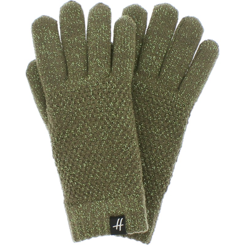 Gants femme en maille unie avec lurex doublé en teddy p