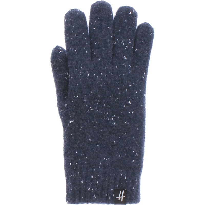 Men's mottled knit gloves with plush teddy lining