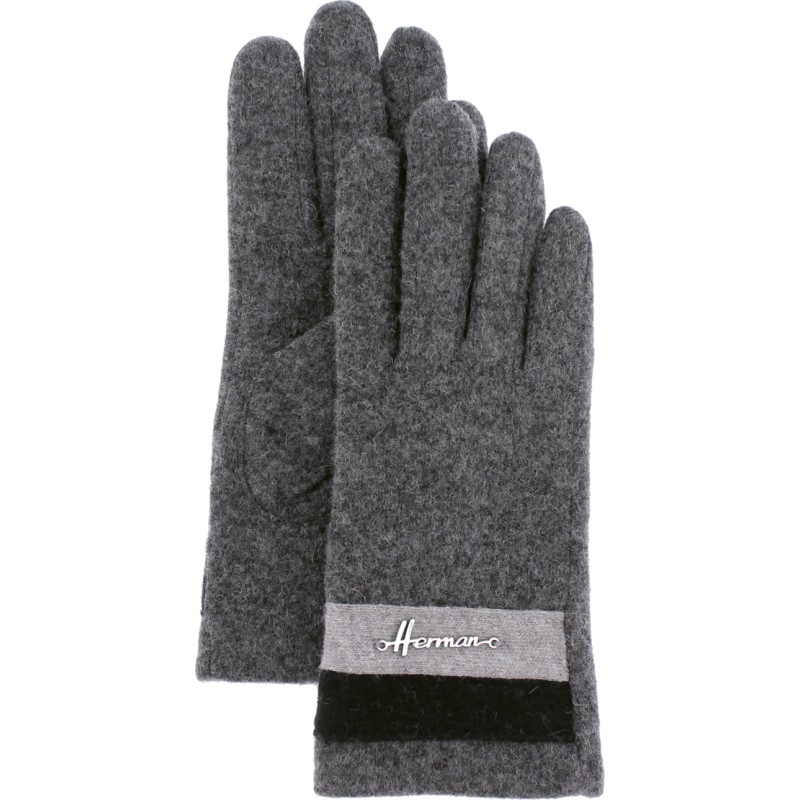 Adult women's glove in solid wool jersey.