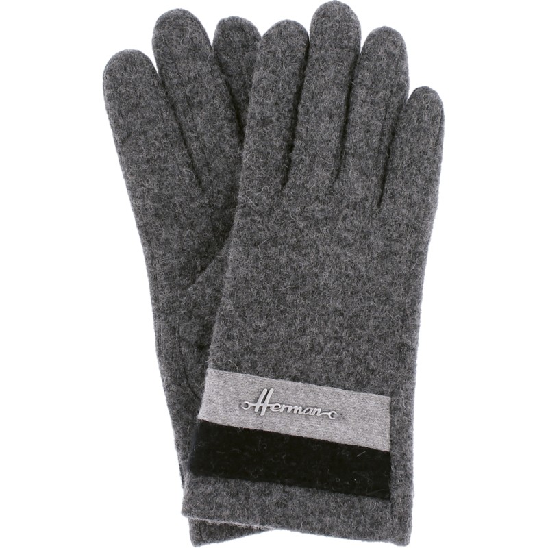 Adult women's glove in solid wool jersey.