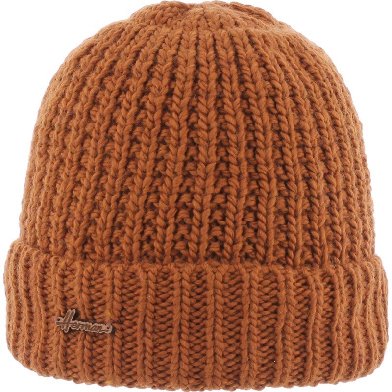 bonnet enfant hiver herman avec revers, en maille recyclee et doublure en plush