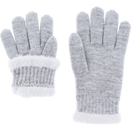gants femme en maille avec fil lurex et doublure en teddy plush doux