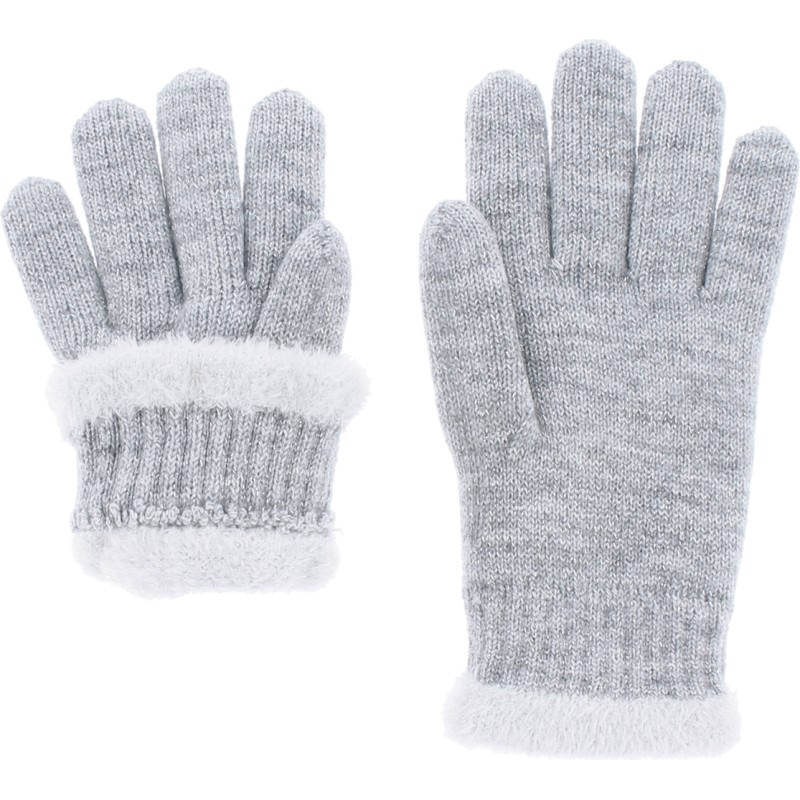 gants femme en maille avec fil lurex et doublure en teddy plush doux