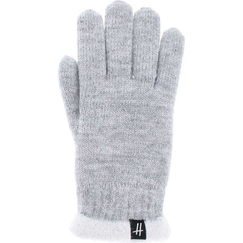 gants femme en maille coloris gris clair