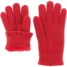 Women's plain knit gloves lined with teddy plush