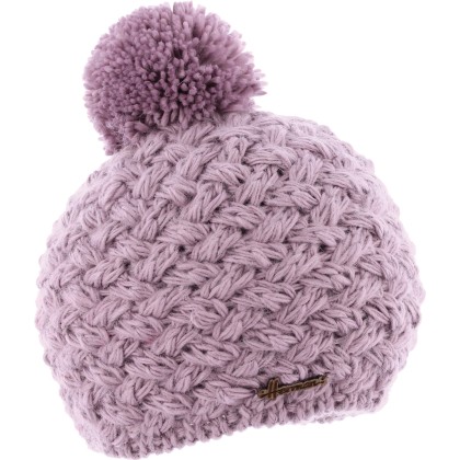 Bonnet enfant tricot croisé uni + pompon