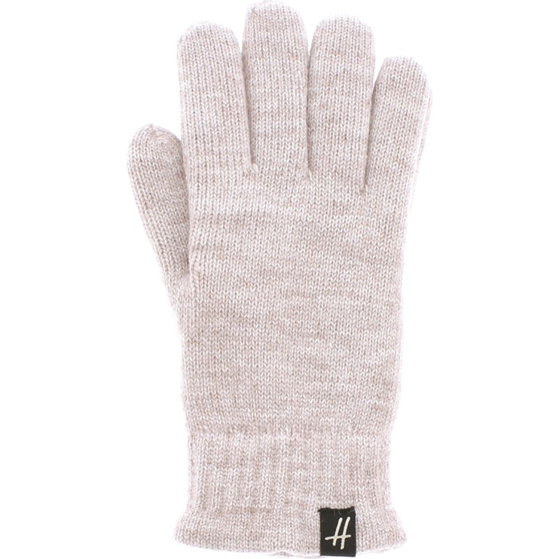 gant femme en maille coloris beige