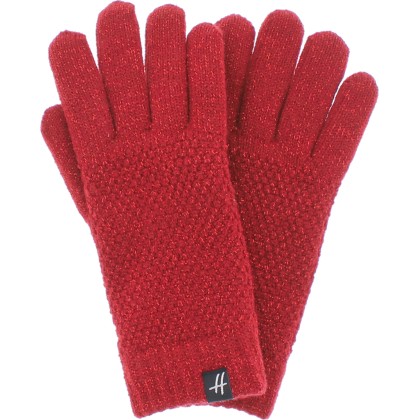 Gants femme en maille unie avec lurex doublé en teddy plush