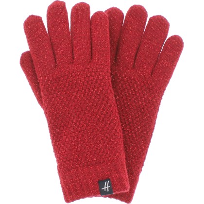 Women's knit gloves with lurex lined in teddy plush