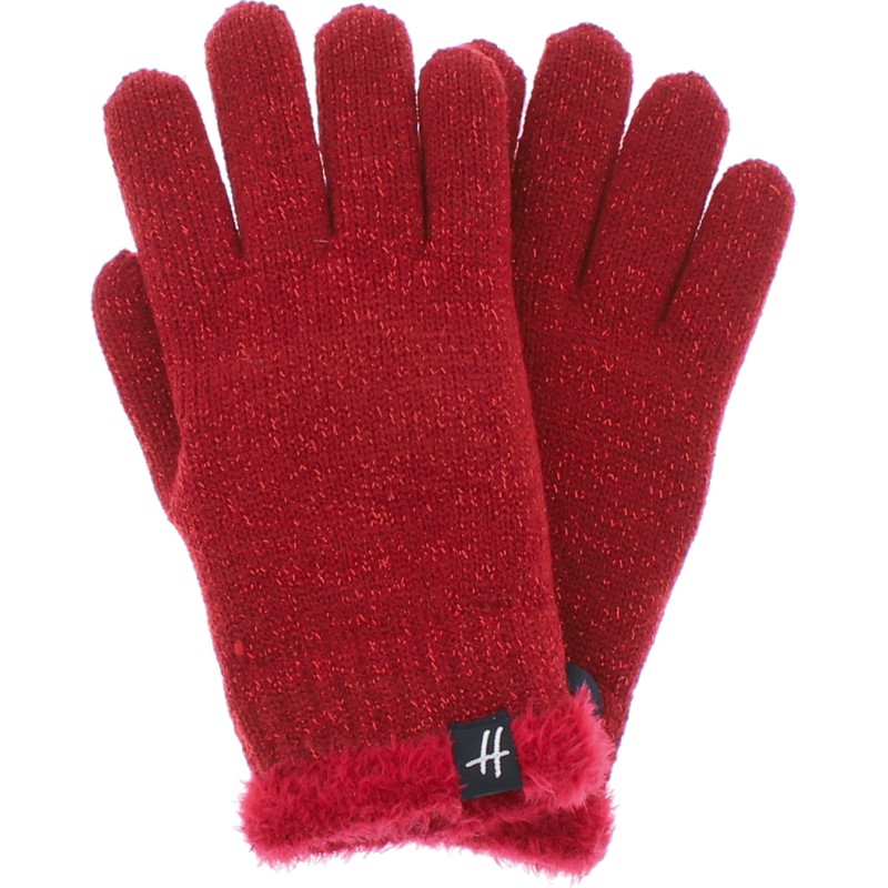 gant enfant en maille avec fil lurex et doublure en teddy plush
